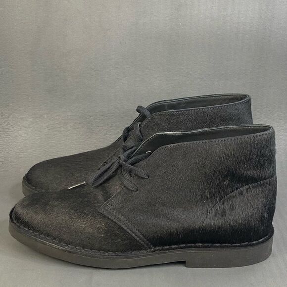 Clarks Womens Desert Genuine Calf Hair black Chukka boot shoes size 10 - Picture 3 of 9